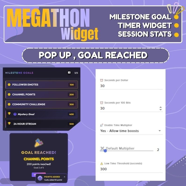 【VTuber向け】【YouTube/Twitch】メガソンウィジェットセット✨│配信用