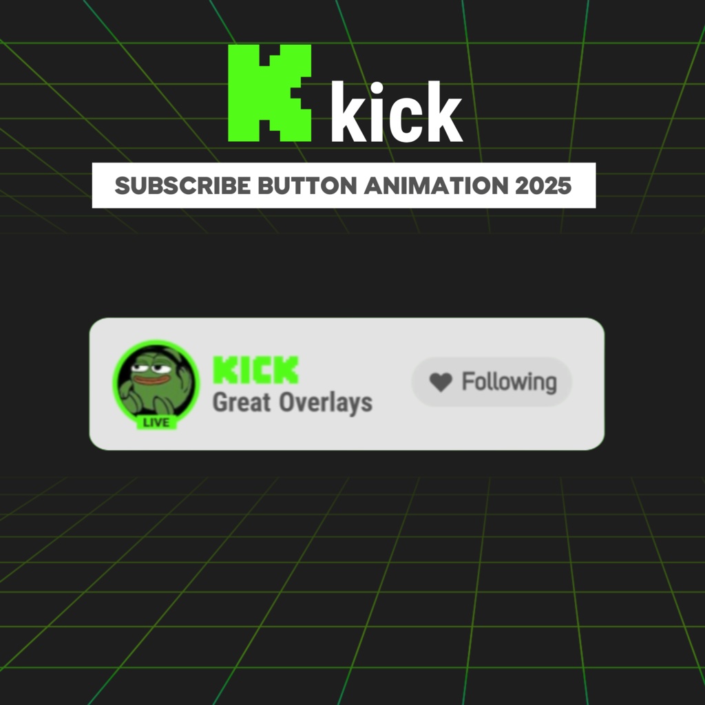 【VTuber向け】キックチャンネル登録アニメーション✨【ストリーマー向け】