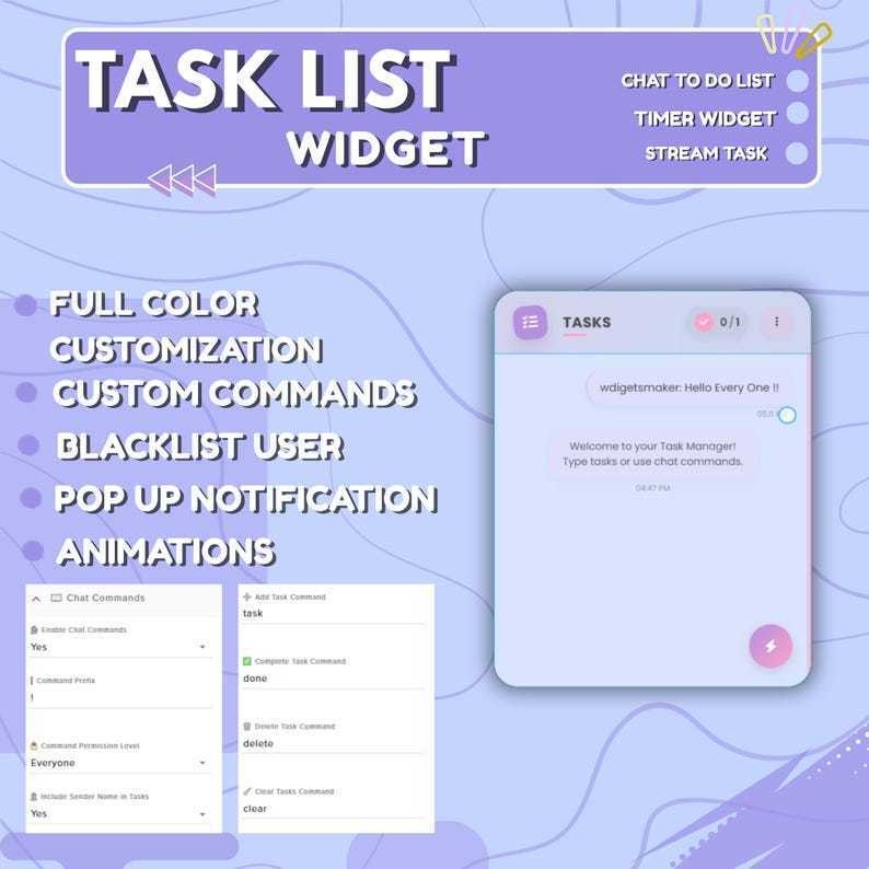 【VTuber向け】【YouTube/Twitch】Lofiタスクリストウィジェットセット✨│配信用