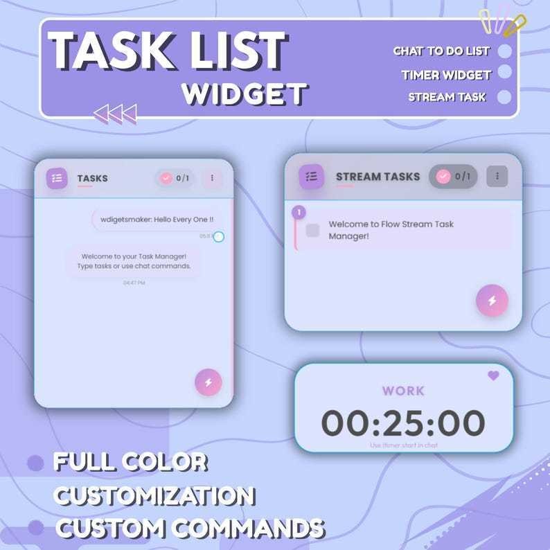 【VTuber向け】【YouTube/Twitch】Lofiタスクリストウィジェットセット✨│配信用