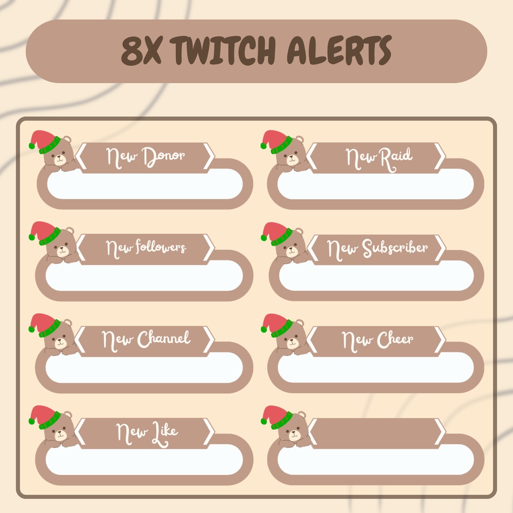 【VTuber向け】【YouTube/Twitch】クリスマスベアTwitchオーバーレイパック✨│配信用