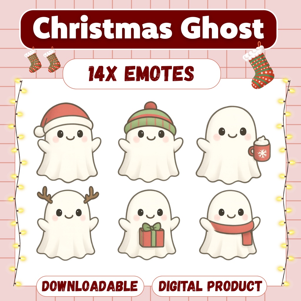 [VTuber向け] クリスマスゴーストスタンプ14個✨ [ストリーマー向け]