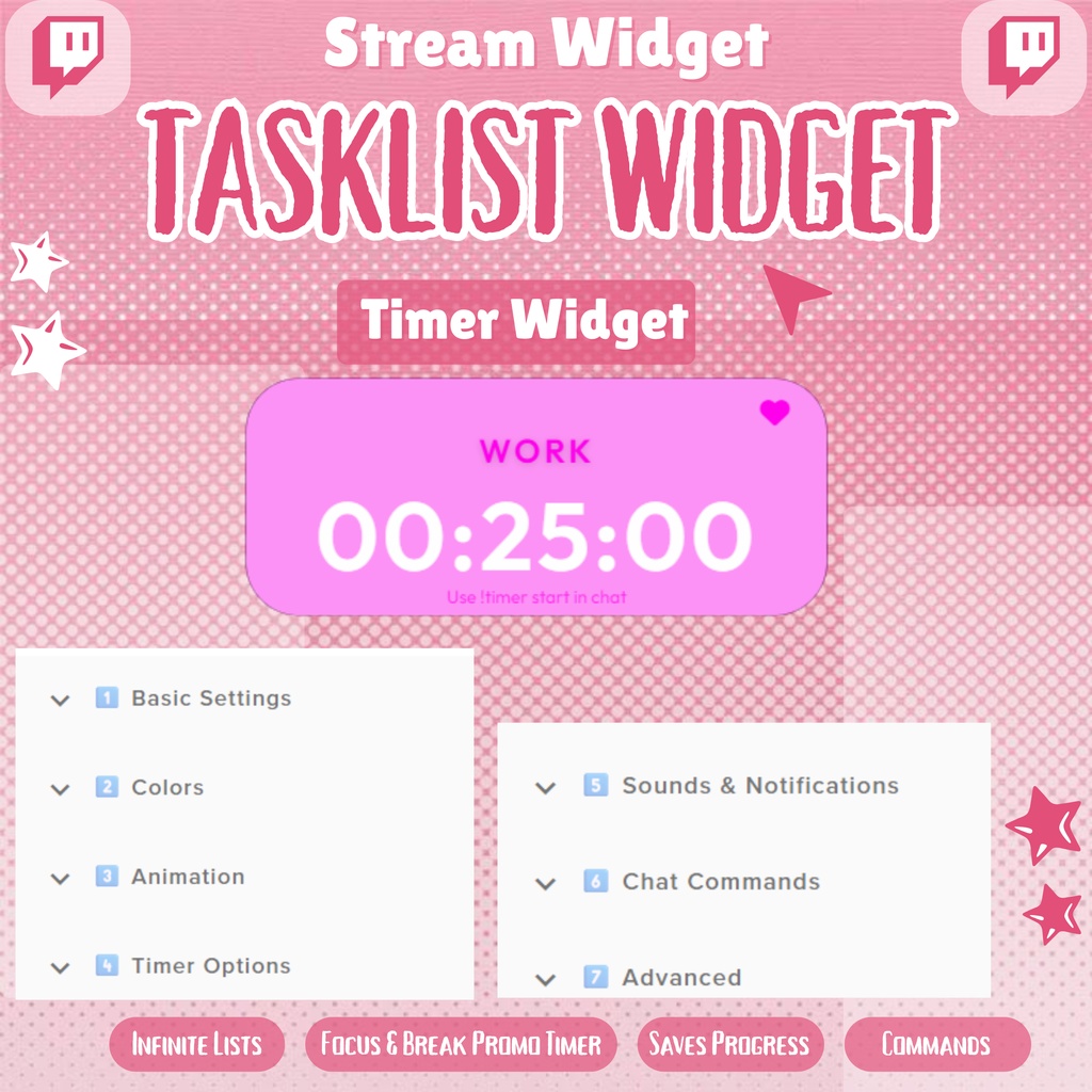 【VTuber向け】【YouTube/Twitch】Lofiタスクリストウィジェットセット2.0✨│配信用
