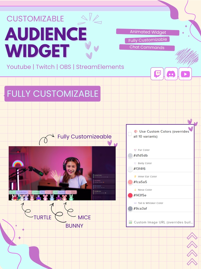 【VTuber向け】【YouTube/Twitch】視聴者参加型ウィジェットセット✨│ストリーミング向け