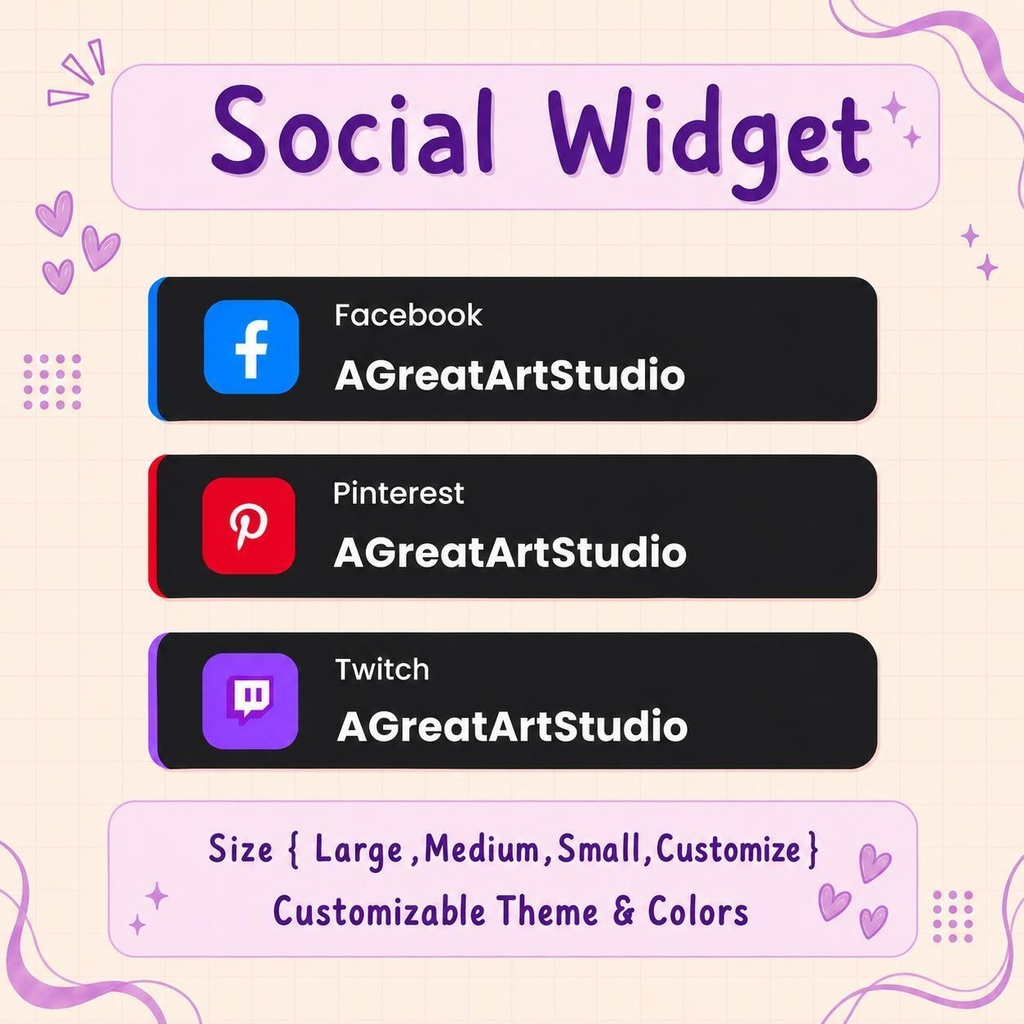【VTuber向け】【YouTube/Twitch】ソーシャルローテーターアニメーションウィジェットセット✨│ストリーミング向け