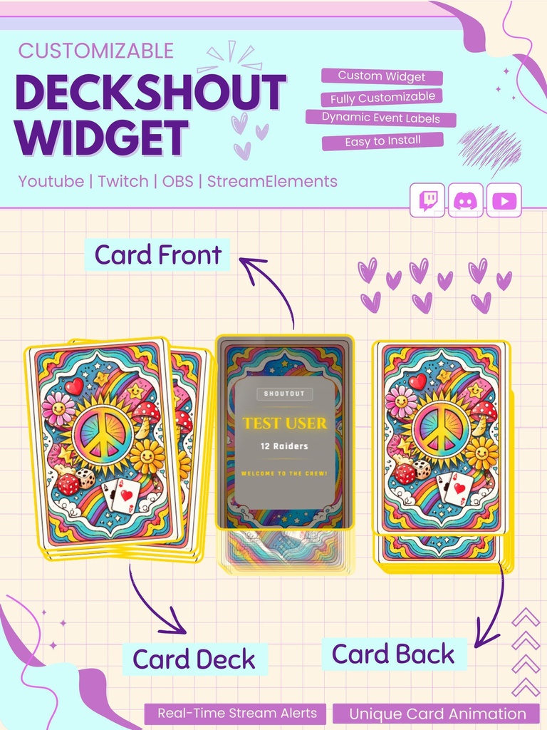 【VTuber向け】【YouTube/Twitch】Tarort Shoutoutウィジェットセット✨│ストリーミング用