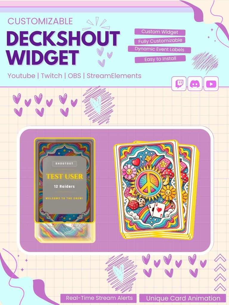 【VTuber向け】【YouTube/Twitch】Tarort Shoutoutウィジェットセット✨│ストリーミング用