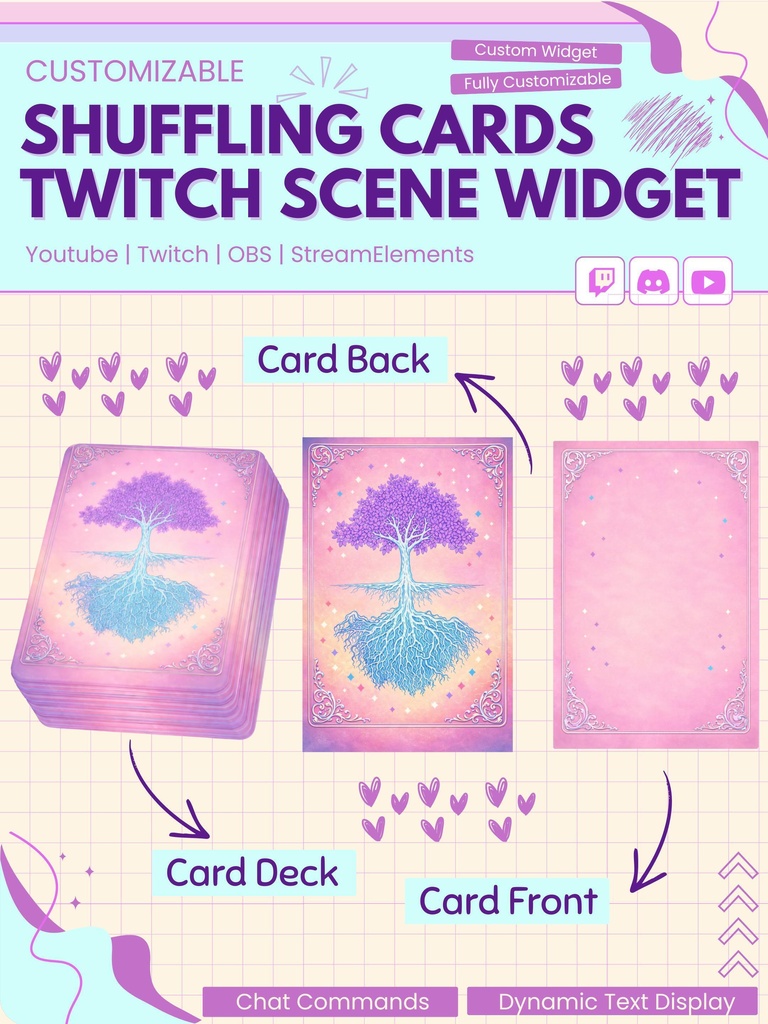【VTuber向け】【YouTube/Twitch】カードフリップアニメーションウィジェットセット✨│ストリーミング向け