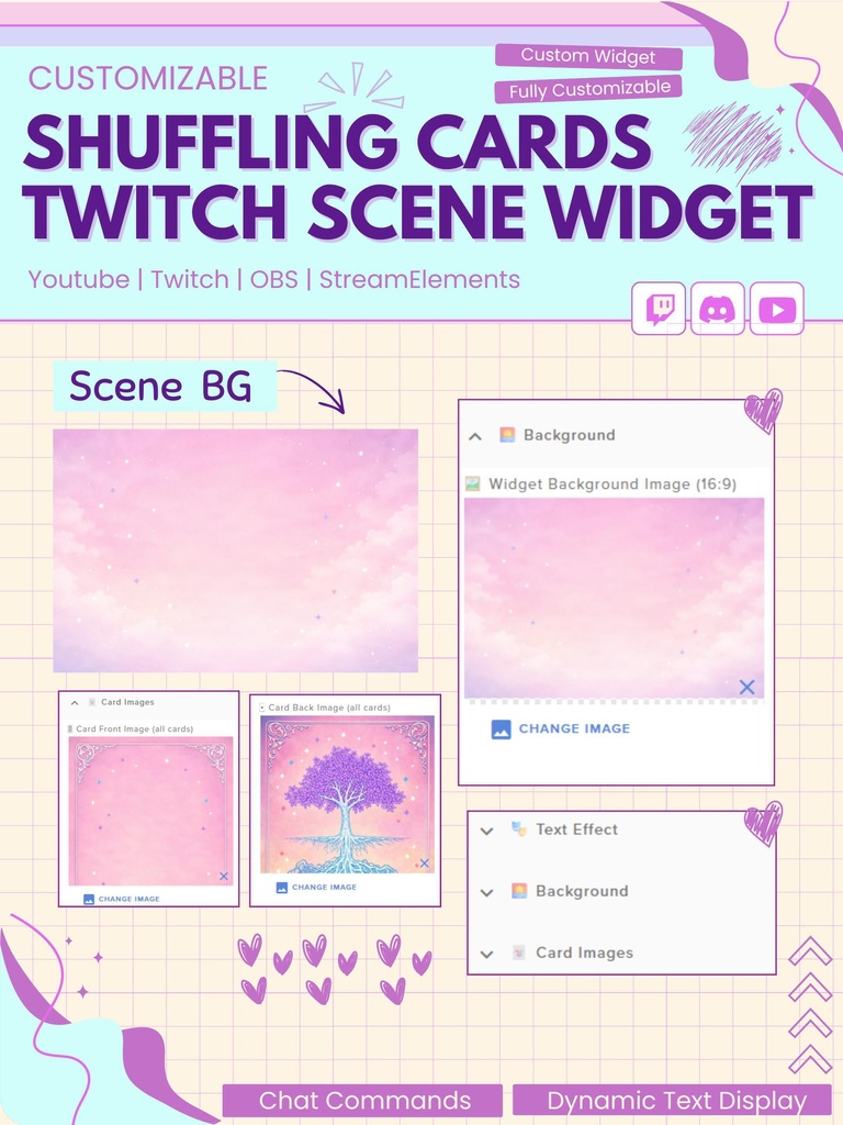 【VTuber向け】【YouTube/Twitch】カードフリップアニメーションウィジェットセット✨│ストリーミング向け