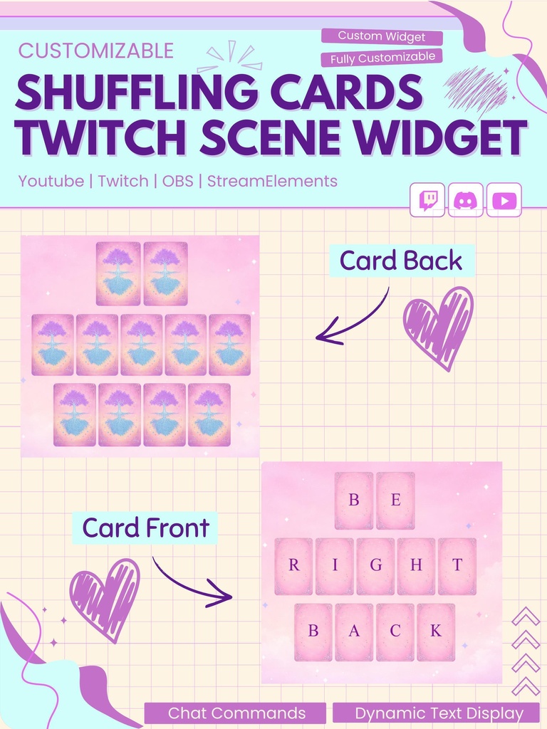 【VTuber向け】【YouTube/Twitch】カードフリップアニメーションウィジェットセット✨│ストリーミング向け
