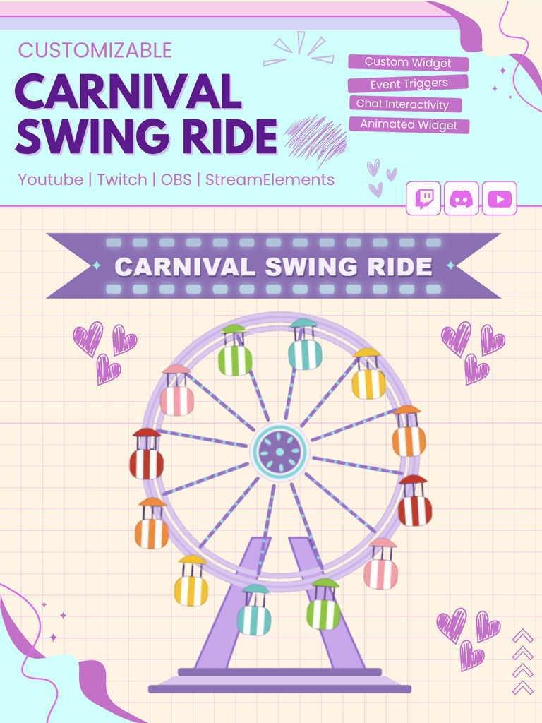 【VTuber向け】【YouTube/Twitch】観覧車回転ウィジェットセット✨│ストリーミング用