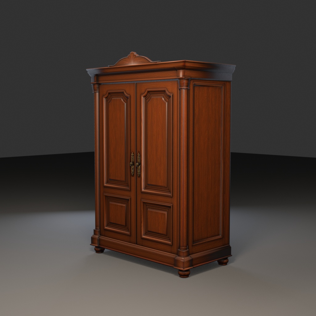 【Victorian Collection No.003】ヴィクトリア調ワードローブ / 3Dモデル(VRChat・Unity・Blender対応)