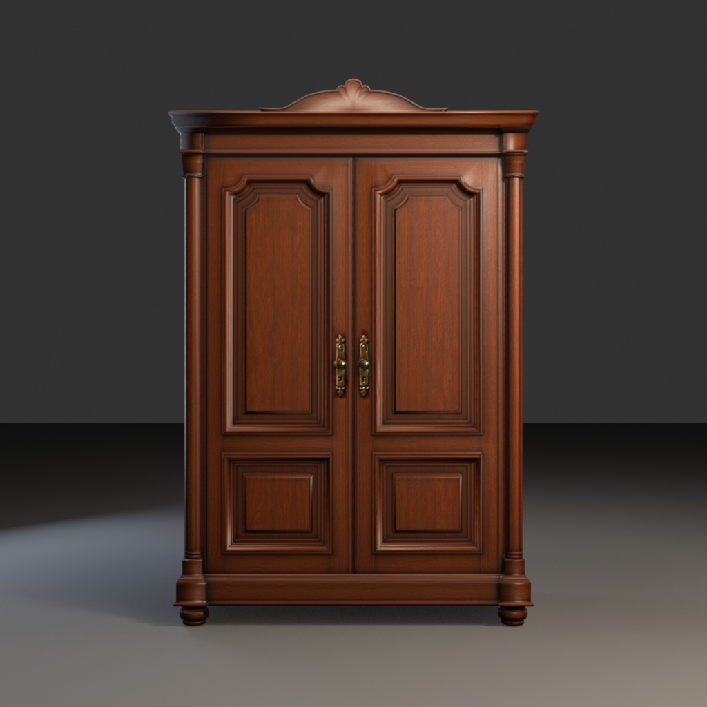 【Victorian Collection No.003】ヴィクトリア調ワードローブ / 3Dモデル(VRChat・Unity・Blender対応)