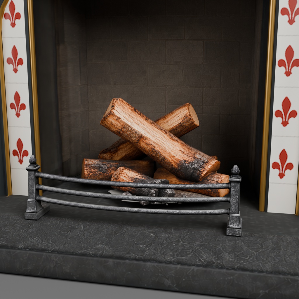 【Victorian Collection No.007】ヴィクトリアン暖炉 / 3Dモデル(VRChat・Unity・Blender対応)