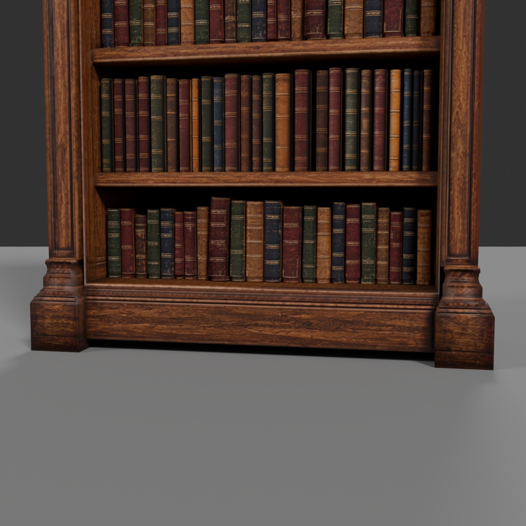 【Victorian Collection No.008】装飾本棚&本116冊セット / 3Dモデル(VRChat・Unity・Blender対応)