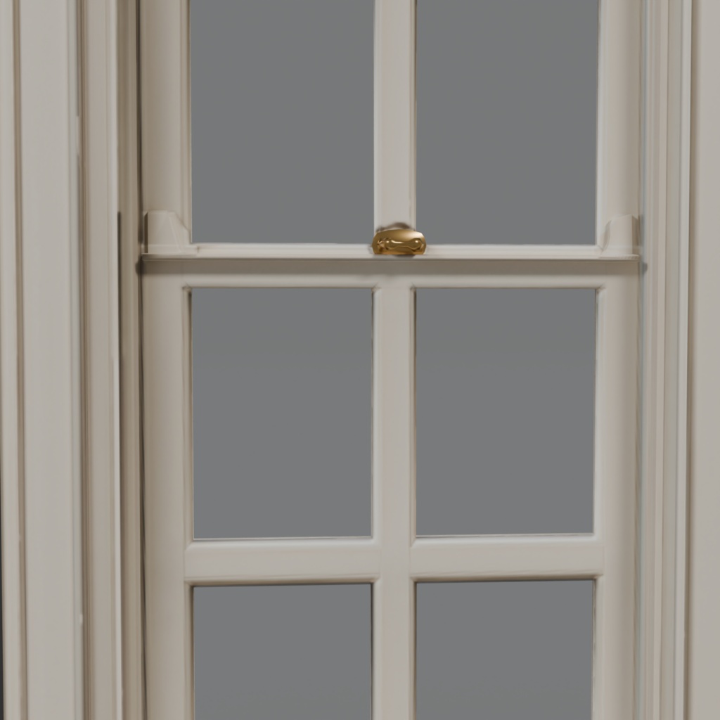 【Victorian Collection No.010】ヴィクトリア調 アイボリーの2連窓 / 3Dモデル(VRChat・Unity・Blender対応)