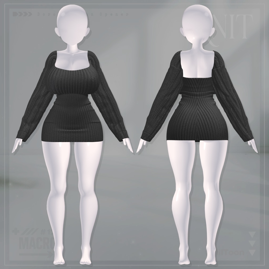 【VRChat向け】M_Knit 【ミルティナ/Milltina/愛莉/Airi/しなの/Shinano】