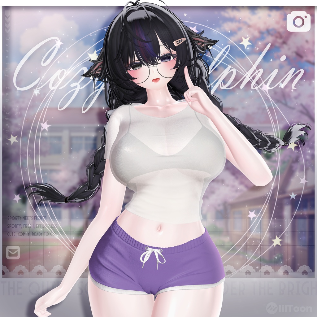 【VRChat向け】Cozy_Dolphin【4アバター対応】