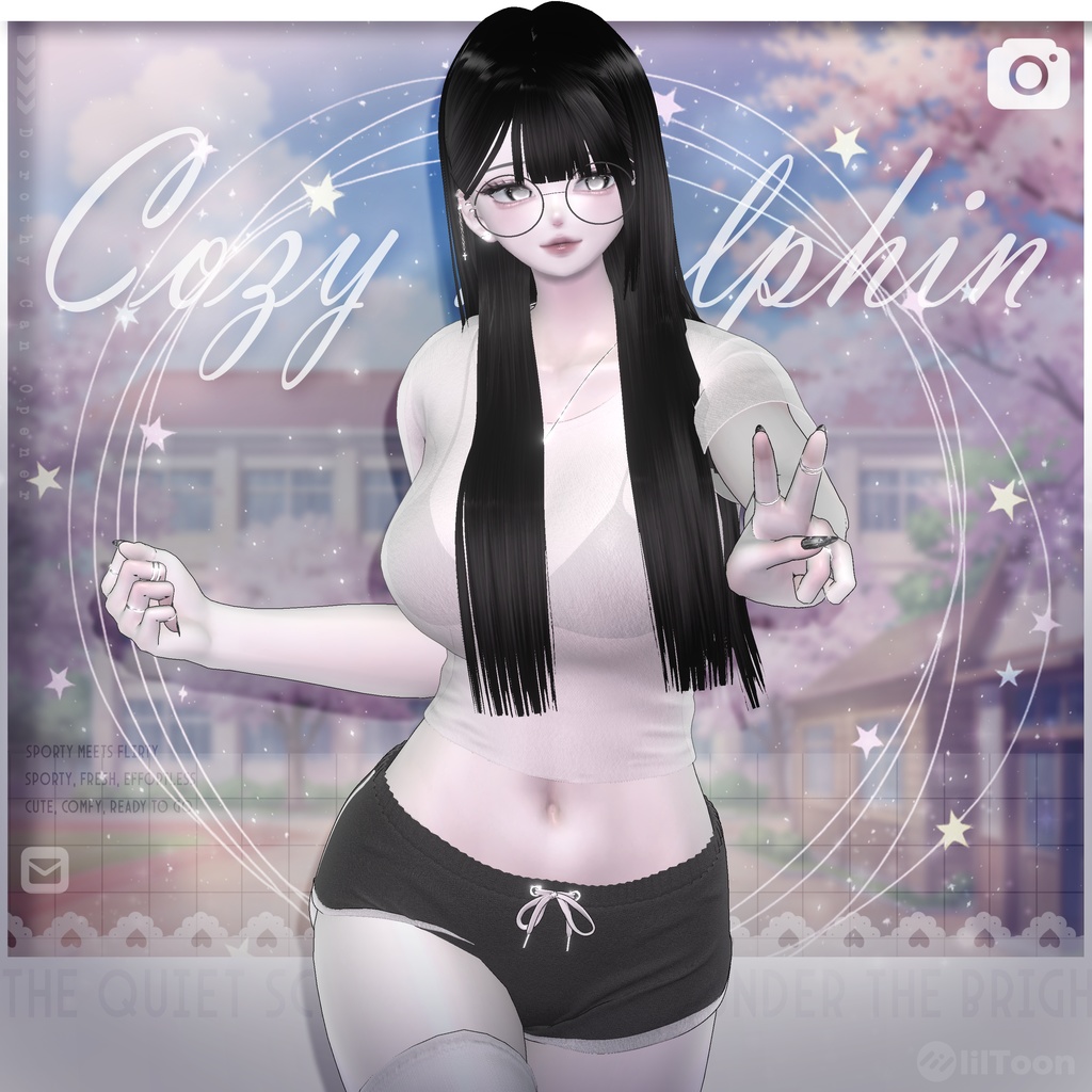 【VRChat向け】Cozy_Dolphin【4アバター対応】