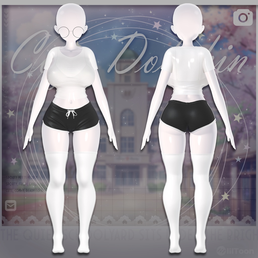 【VRChat向け】Cozy_Dolphin【4アバター対応】