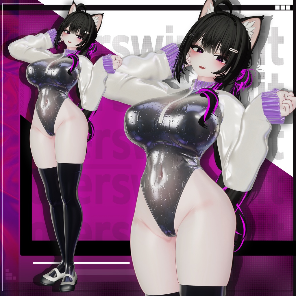 【PB】【VRChat向け】overswimsuit【4アバター対応】