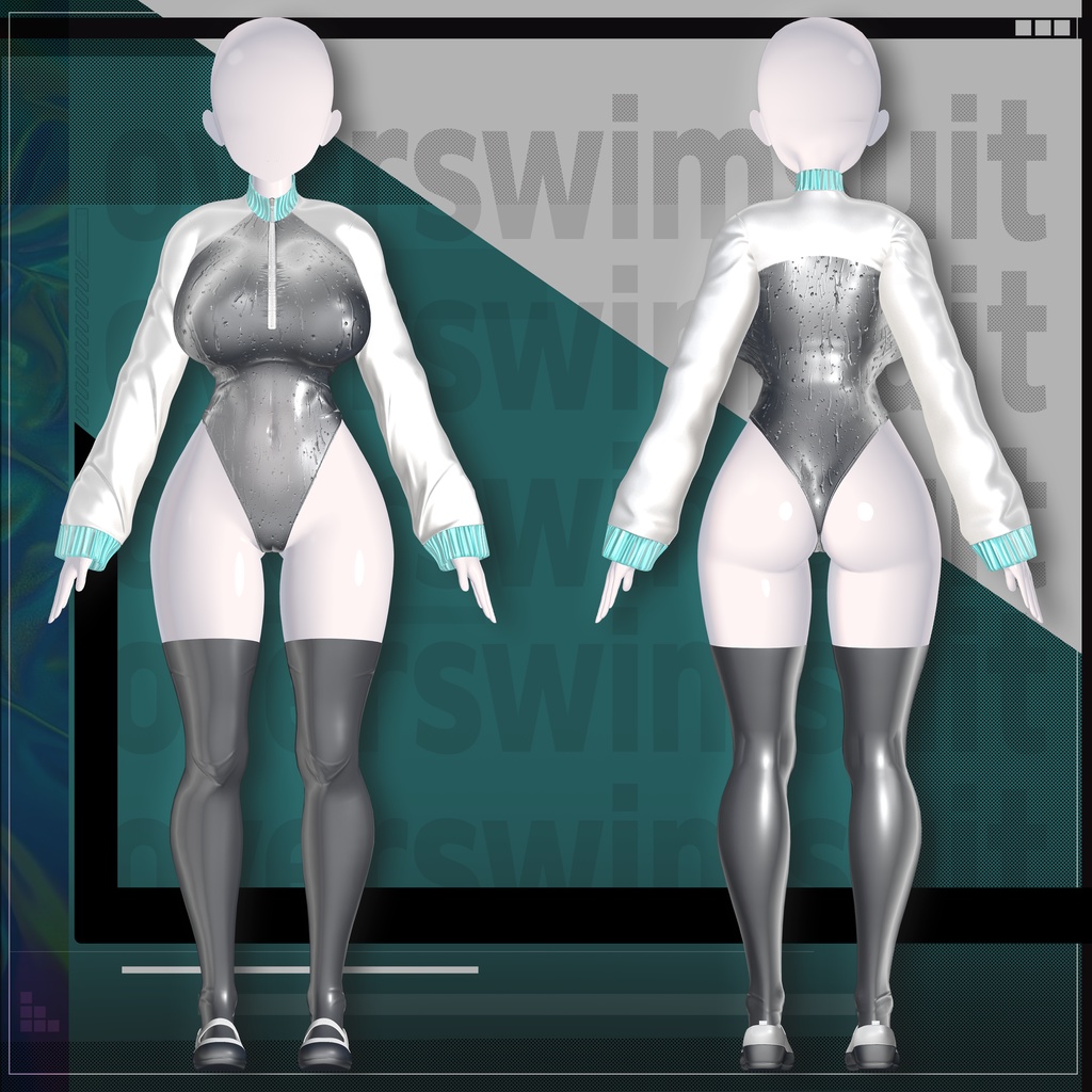 【PB】【VRChat向け】overswimsuit【4アバター対応】