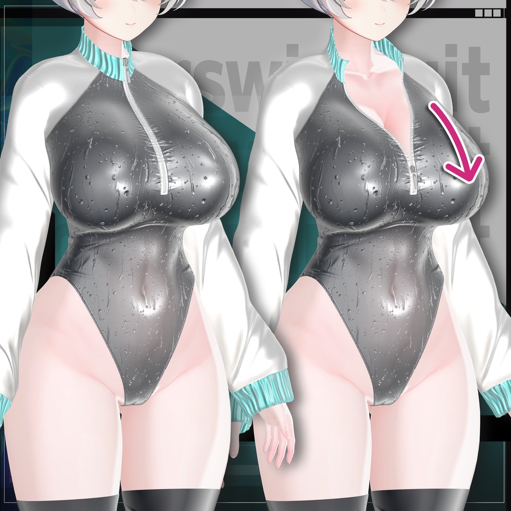 【PB】【VRChat向け】overswimsuit【4アバター対応】