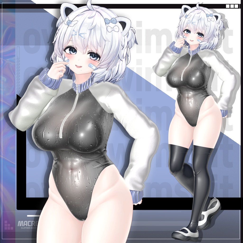【PB】【VRChat向け】overswimsuit【4アバター対応】