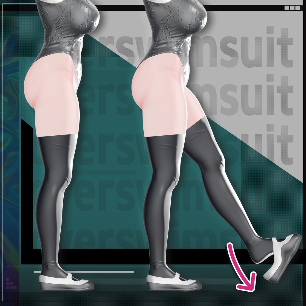 【PB】【VRChat向け】overswimsuit【4アバター対応】