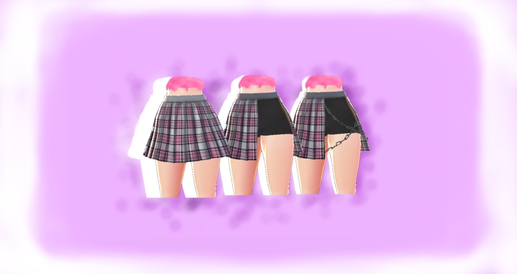 White And Pink Pleated Skirt (Vroid)