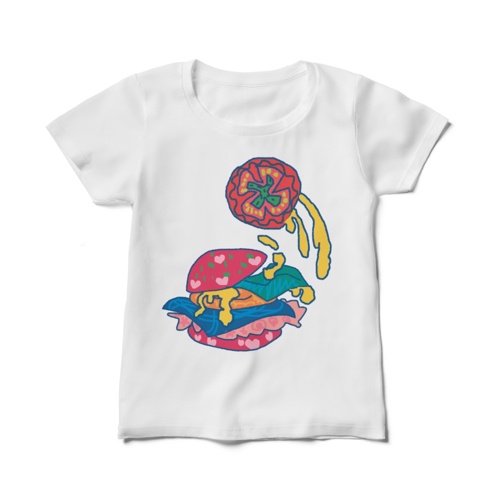 はんばーがーてぃーしゃつ(レディースTシャツ)