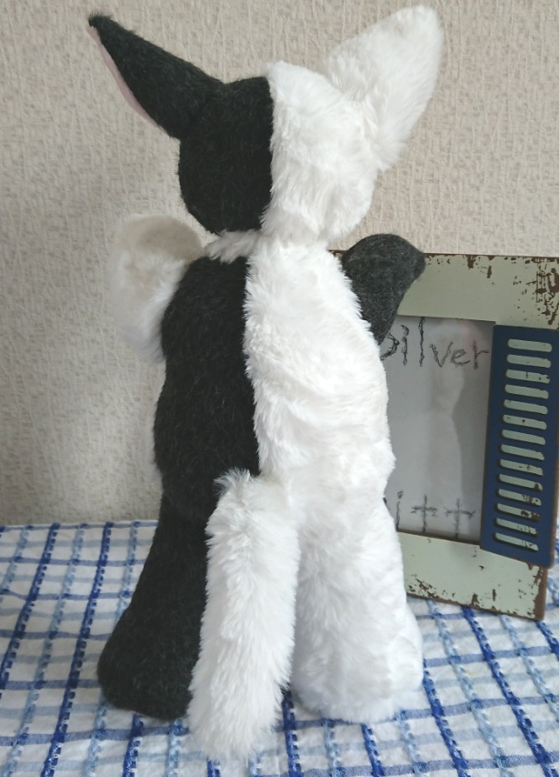 【おうちが決まりました】一点物ちぐはぐねこのぬいぐるみ