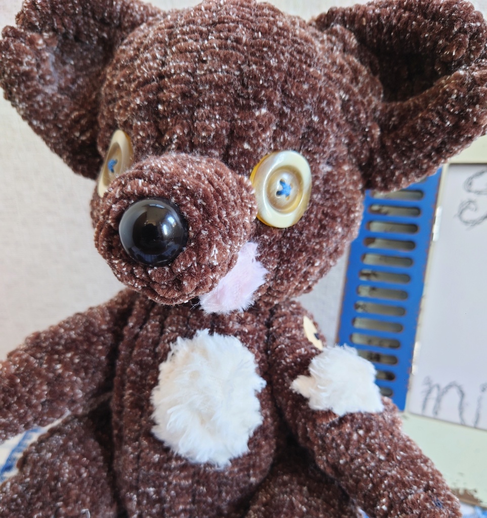 【おうちが決まりました】ダークな世界のあみぐるみクマさん