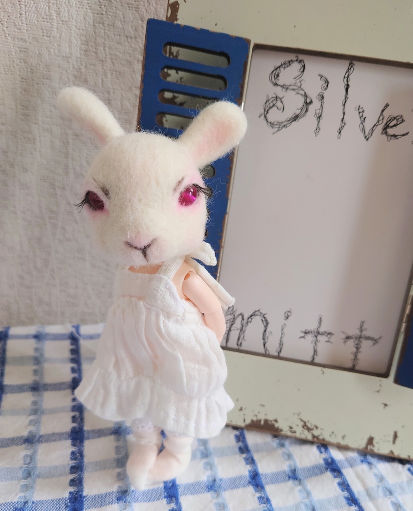 【おうちが決まりました】一点物のうさぎ頭のドール