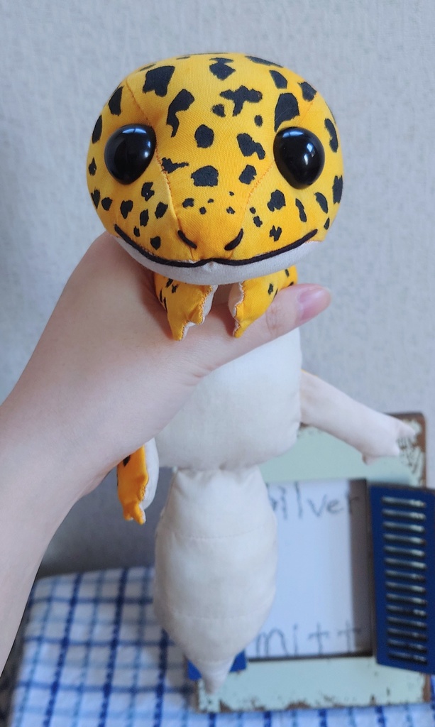 【入荷待ち】ヒョウモントカゲモドキぬいぐるみ(ハイイエロー)