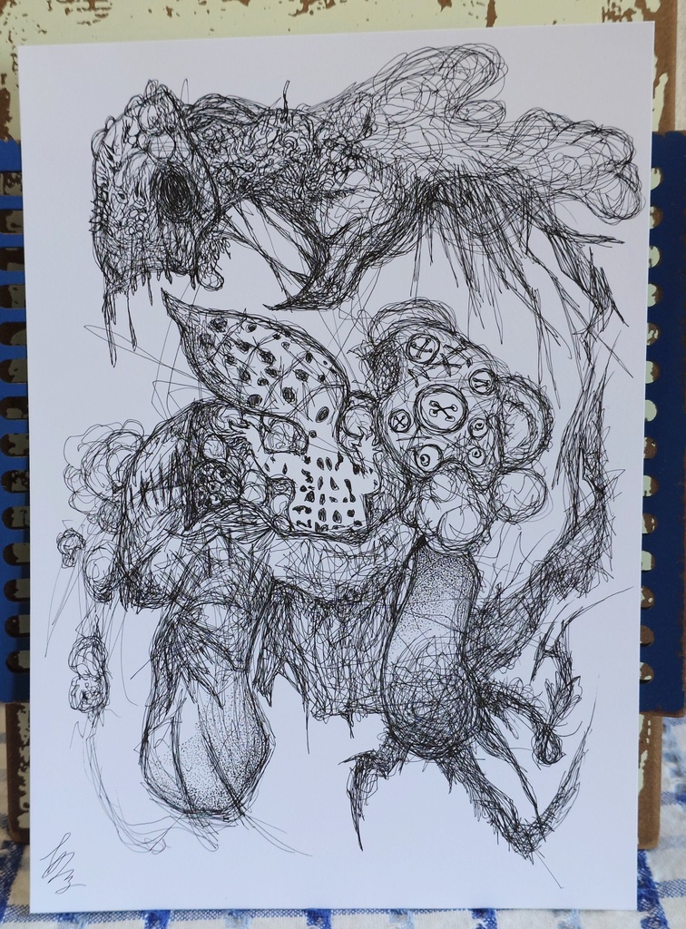 【原画/一点物】ボールペン画「転化」