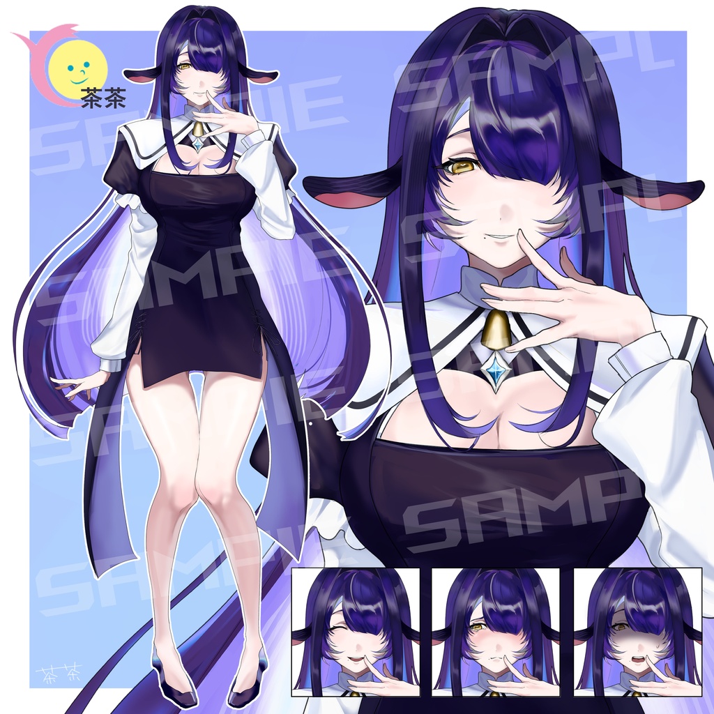 黒羊の人 女性立ち絵 差分24種類セット