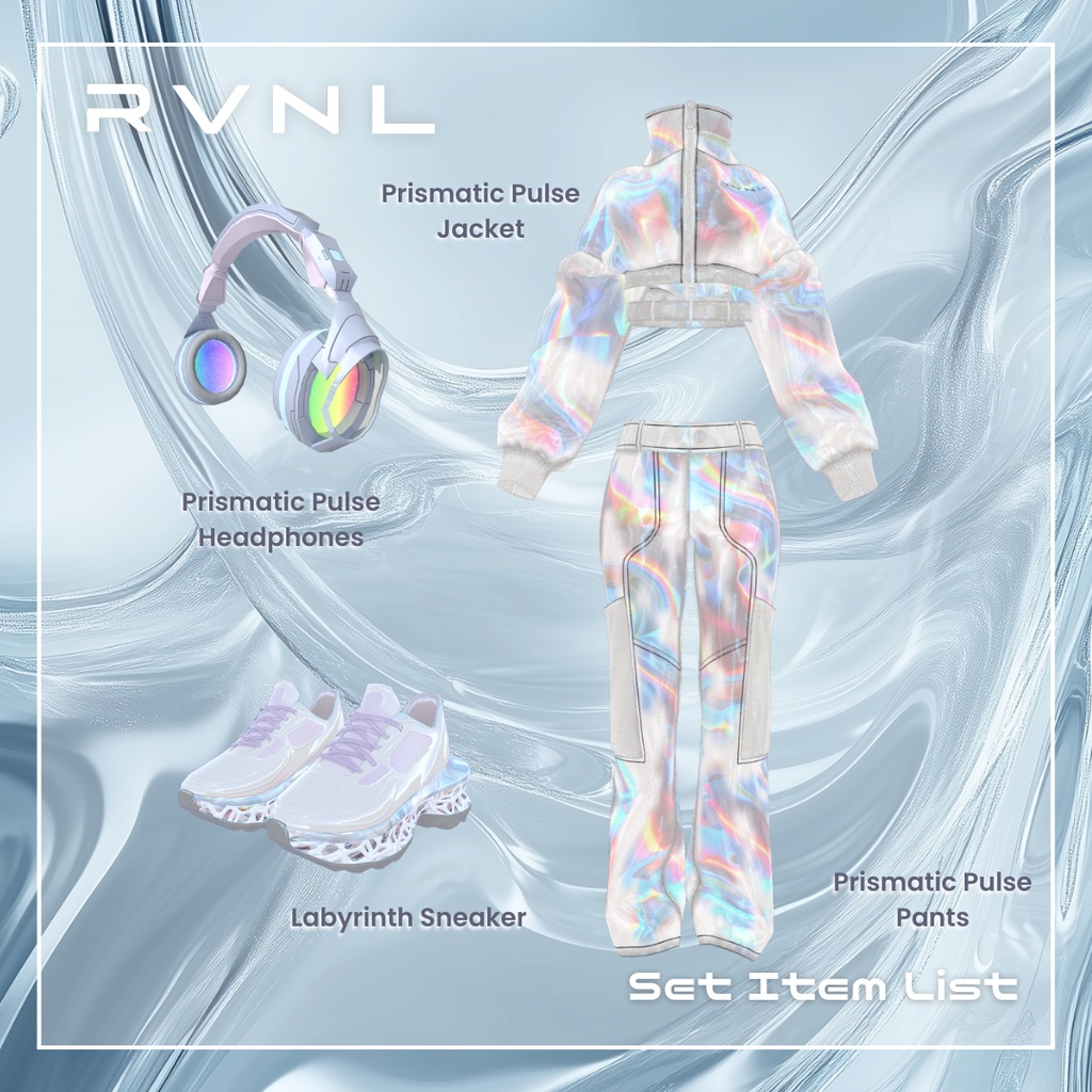 【桔梗対応】Prismatic Pulse Co-ord:セットアップ〈REVINAL〉