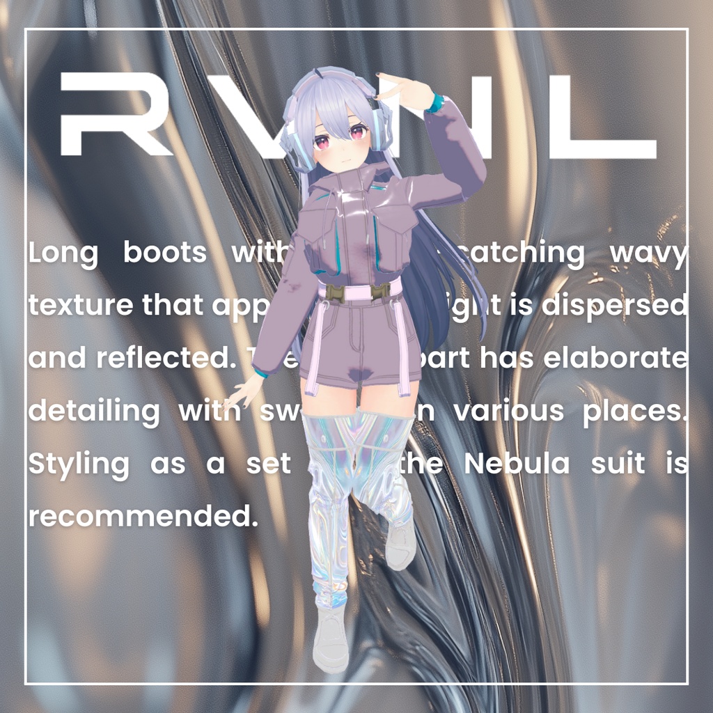 【桔梗対応】Prismatic Pulse Long Boots:ロングブーツ 単体〈REVINAL〉