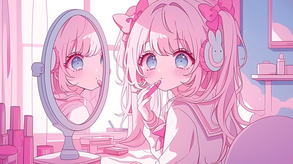 桃色リップカラー♪