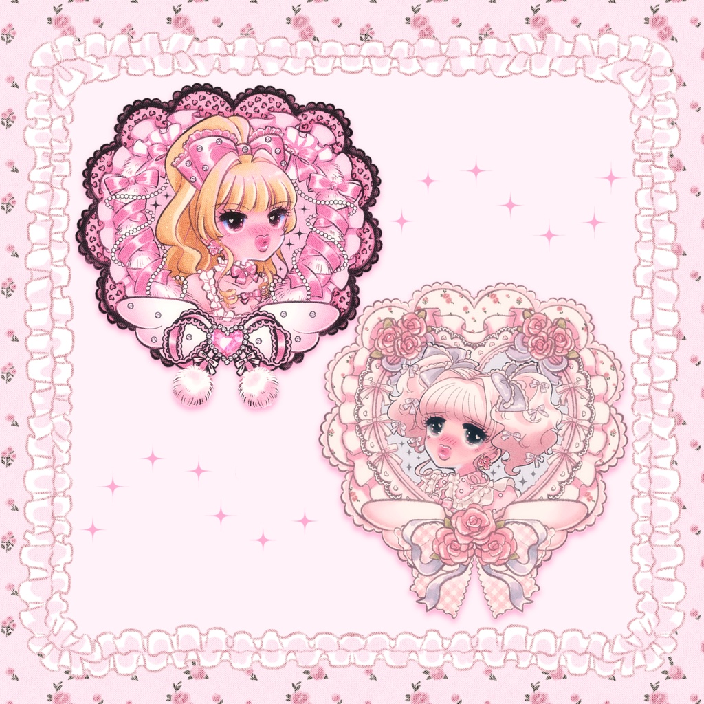 めろにゅば♡ハートふりふりステッカー