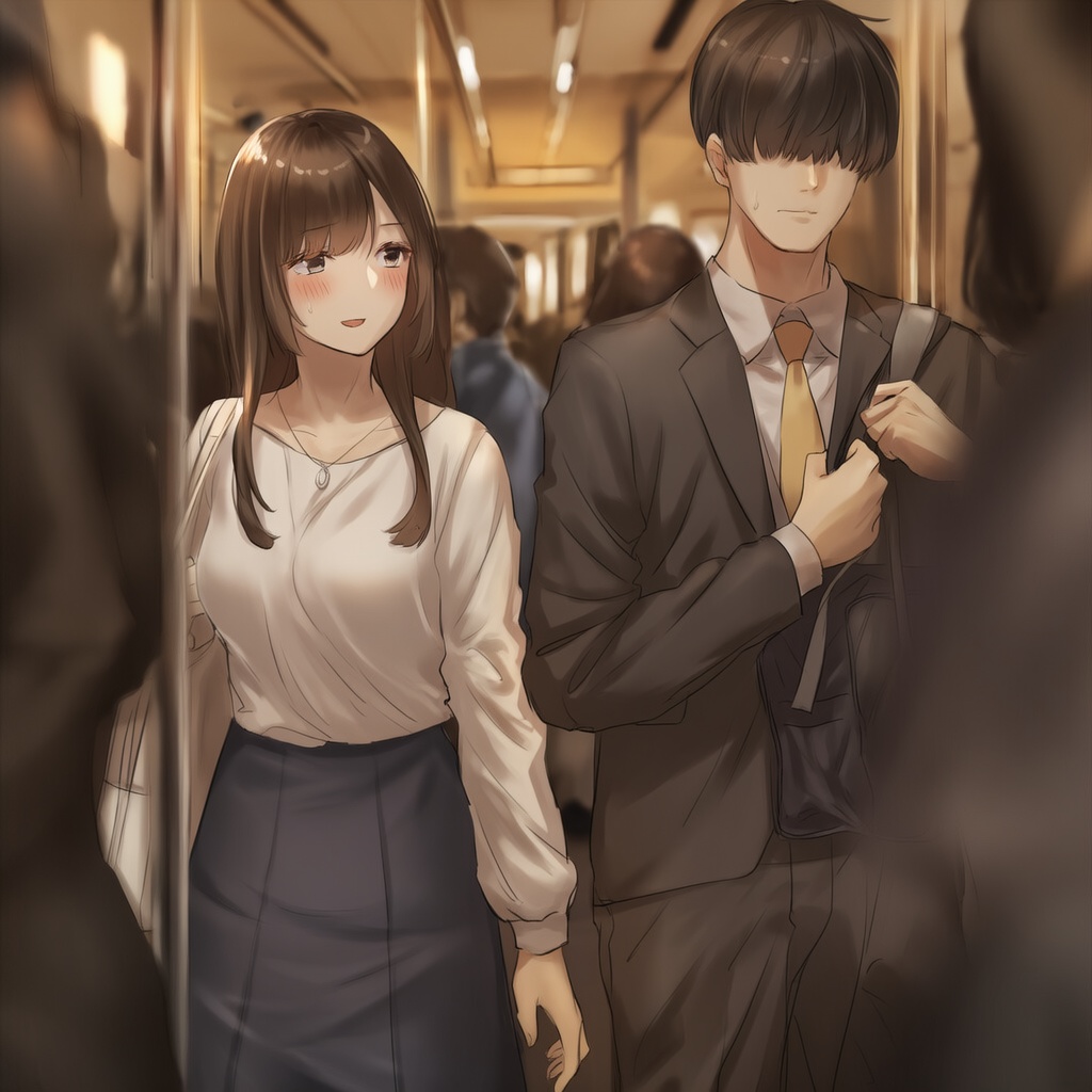 【ボイスシナリオサンプル②】会社員（女性主人公）× 先輩社員（男性） 満員電車で体が密着してドキドキ