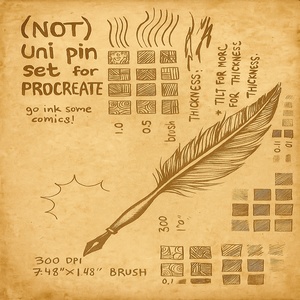 Feather Pin – Uni Pin Inspired Fine Line Brushes for Procreate