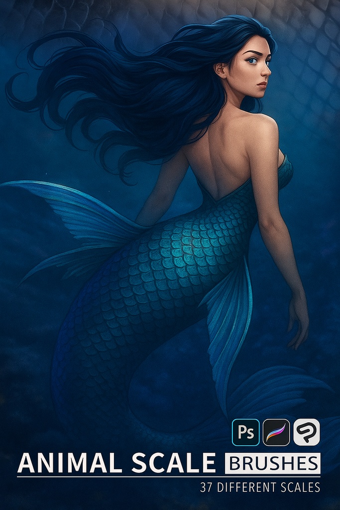 BeastScale – 37 Animal Scale Brushes for Procreate, Photoshop & CSP