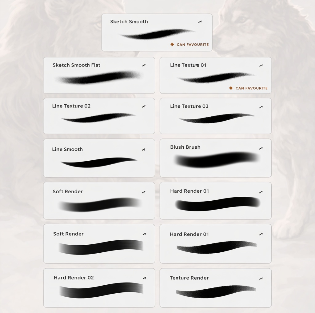 Essential everyday Studio Brushes Procreate, Photoshop & CSP