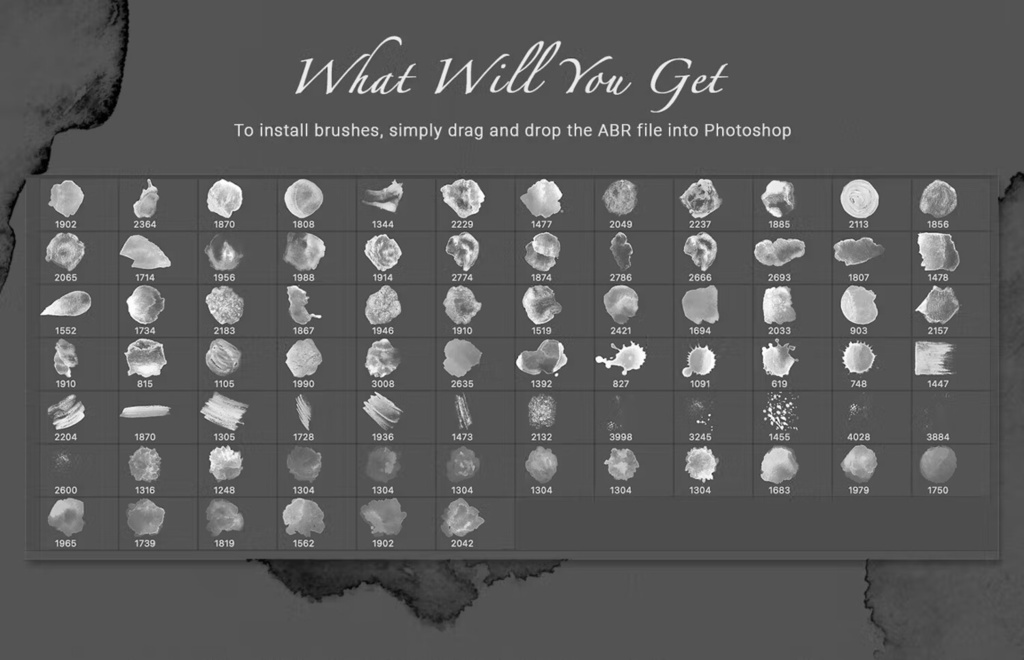 WaterColor Stamp Brushes Photoshop