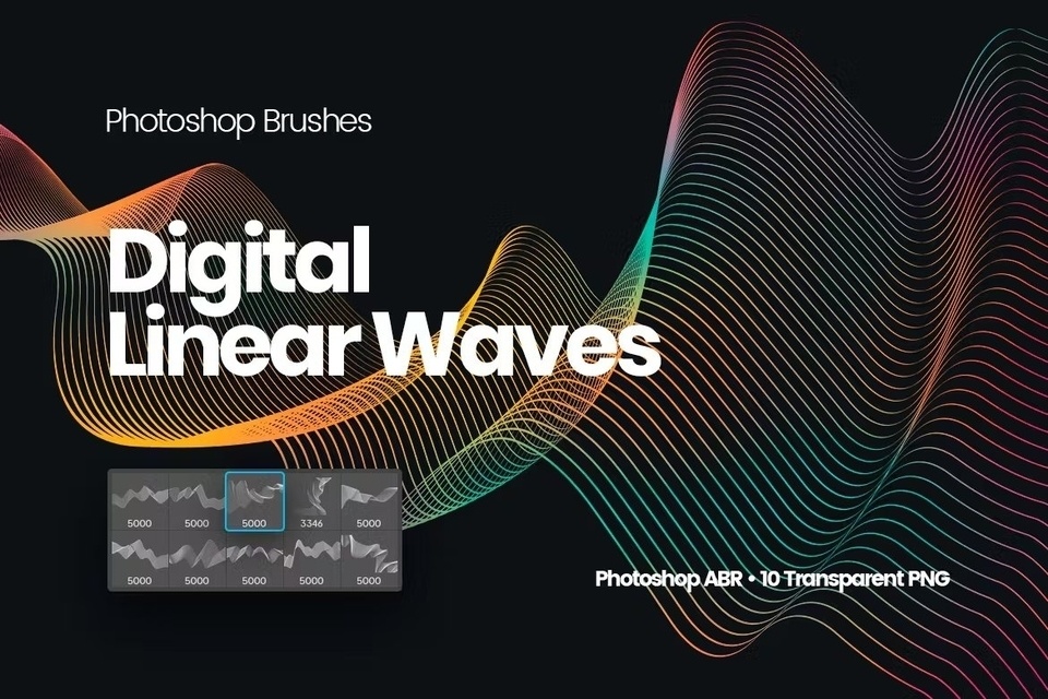 Digital Linear Waves Brushes ABR