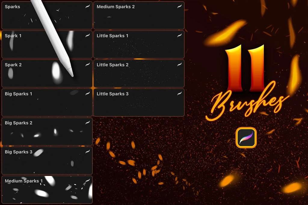 Sparks Procreate Brushes