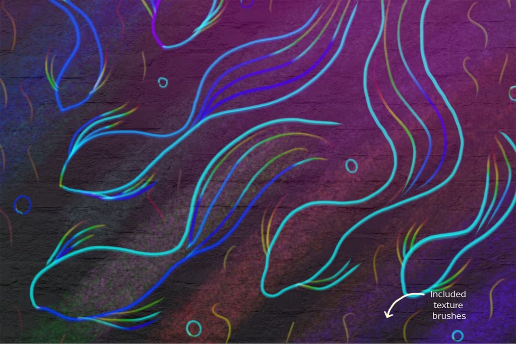 Neon brush set for Procreate