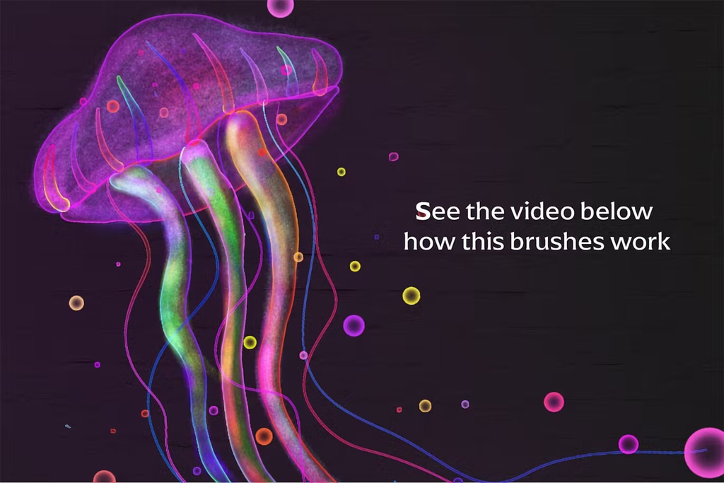 Neon brush set for Procreate